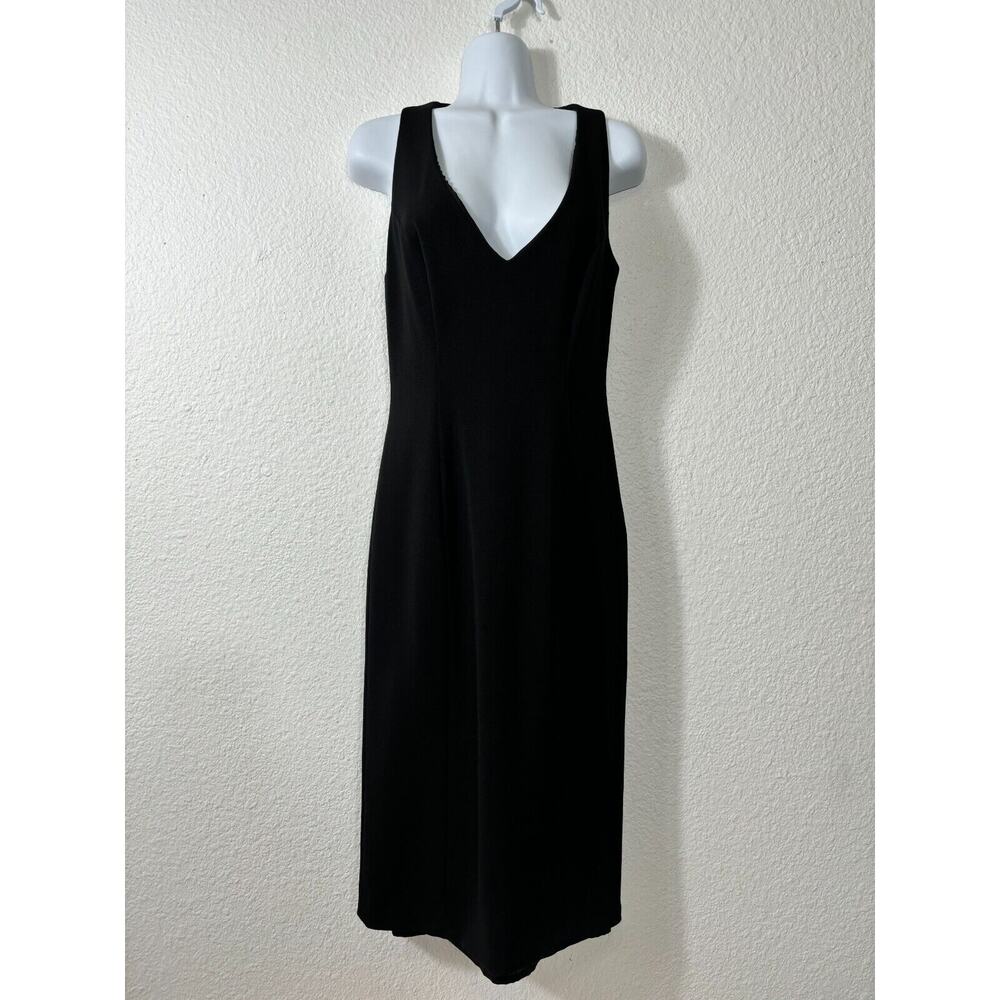 Ralph Lauren Black Label Dress Womens 8‎ Black Sleeveless Wool Blend Vneck